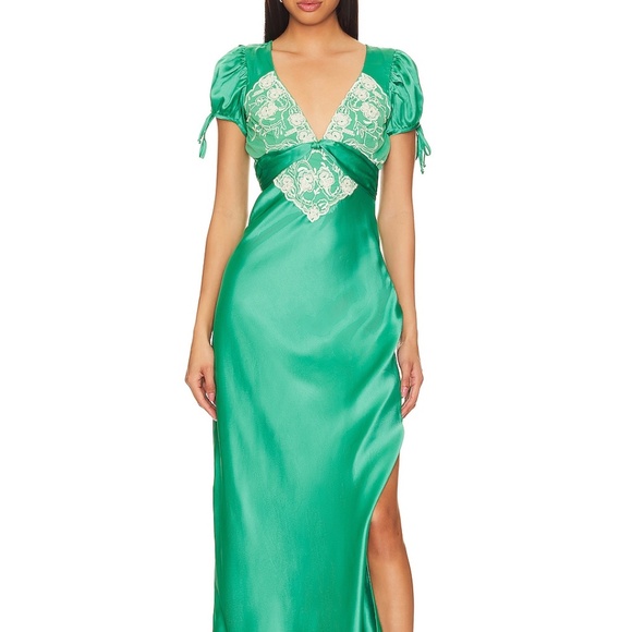 Free People Cooper Midi Dress In Verdis - Picture 1 of 13
